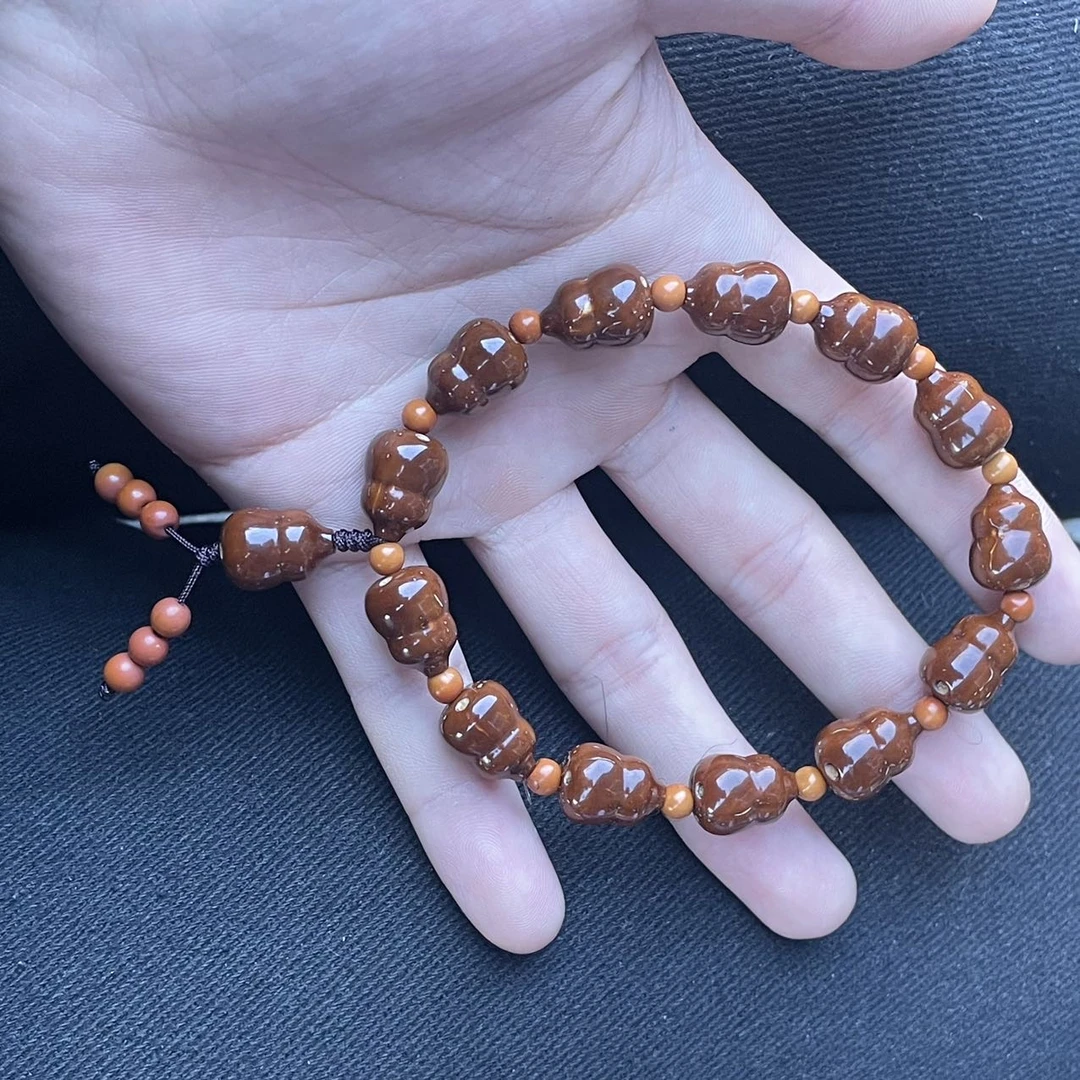 【佳哥严选】J88600-紫金鼠雕刻葫芦手持-11mm左右