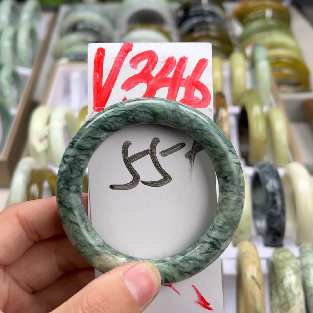 岫玉手镯未镶嵌天然岫玉微瑕