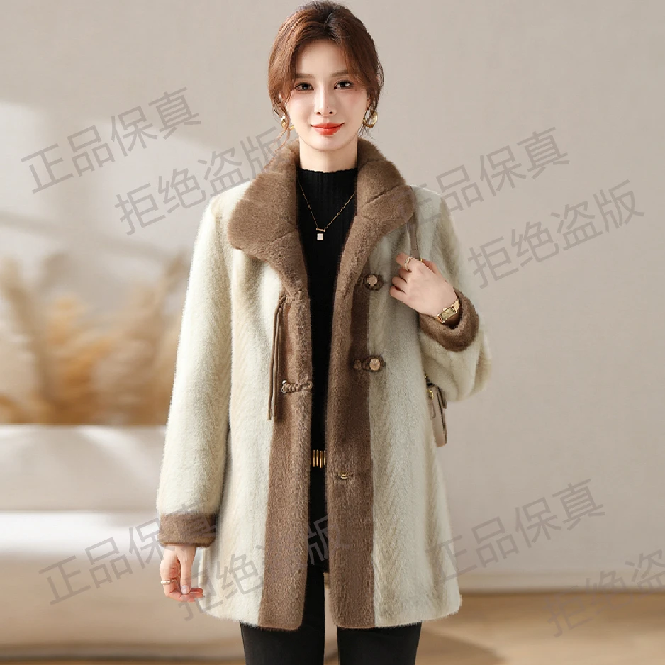 【商场同款】2025年新款北极貂皮毛一体高奢外套气质时尚百搭C2018