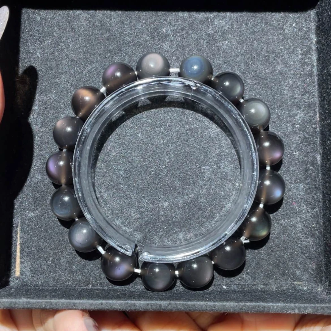 【闪购商品】未镶嵌黑曜岩手串大*