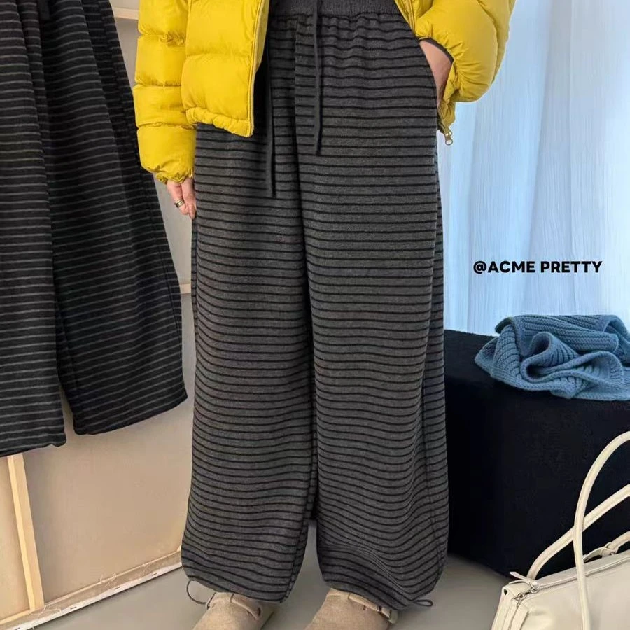 朵儿自留款的条纹加绒裤99