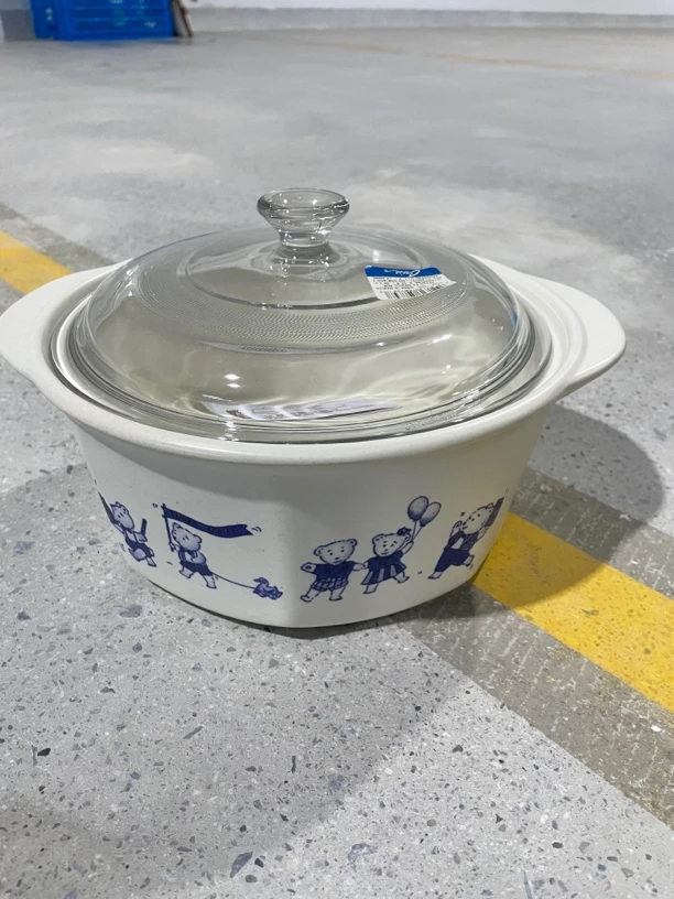 景德镇珍宝砂锅2411八角锅2.5升蓝色小熊