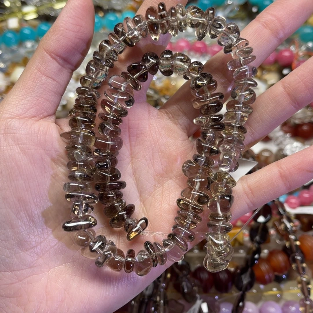 呼***皮玛瑙/玉髓散珠茶晶