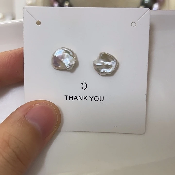 银S925镶嵌淡水珍珠耳饰