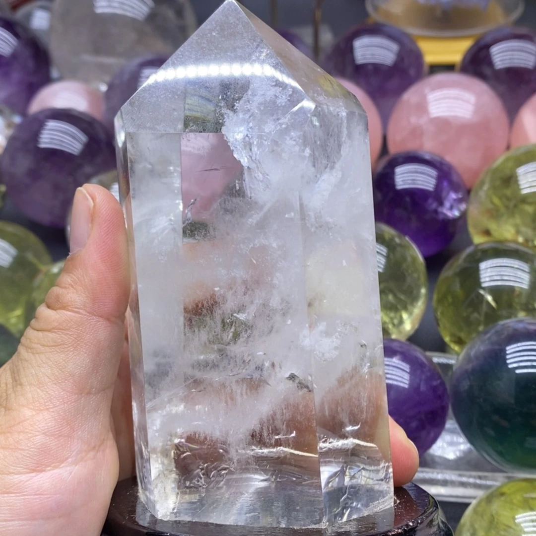 未镶嵌珠宝半成品紫晶梧**雨3水晶柱
