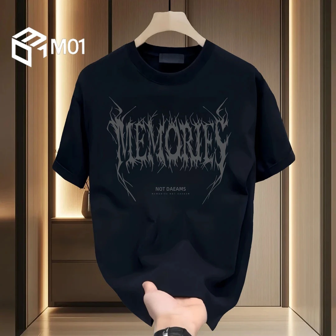 M01短袖男式夏季t恤新款美式夏天潮牌半袖宽松重磅纯棉上衣体恤男