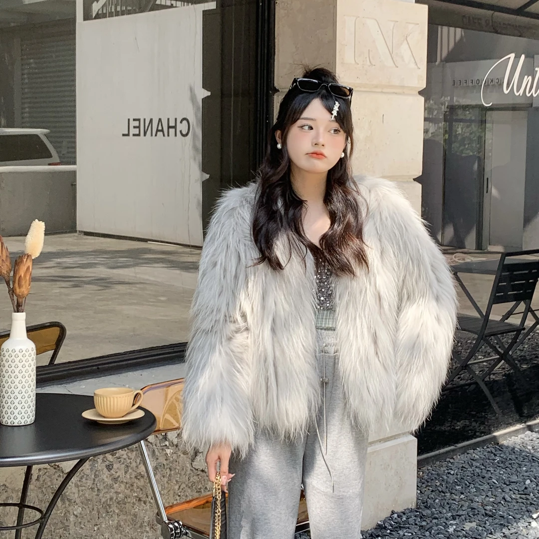 【FANG FANG】C04新款升级加密貉子毛车条时尚加厚保暖秋冬皮草外套