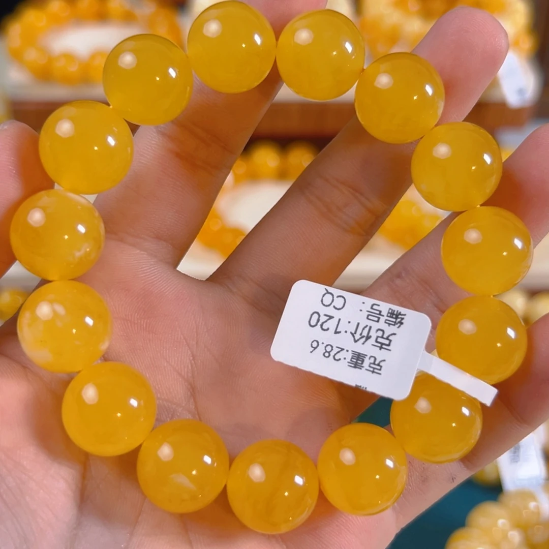 裸石琥珀未镶嵌28.6g焦皮同料圆珠15mm cq