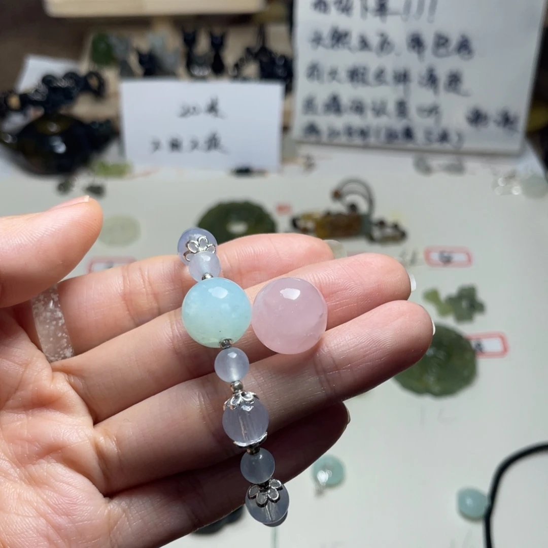 蛇纹石玉颈饰未镶嵌钱****来天晴 粉 晶清货价 不退不换