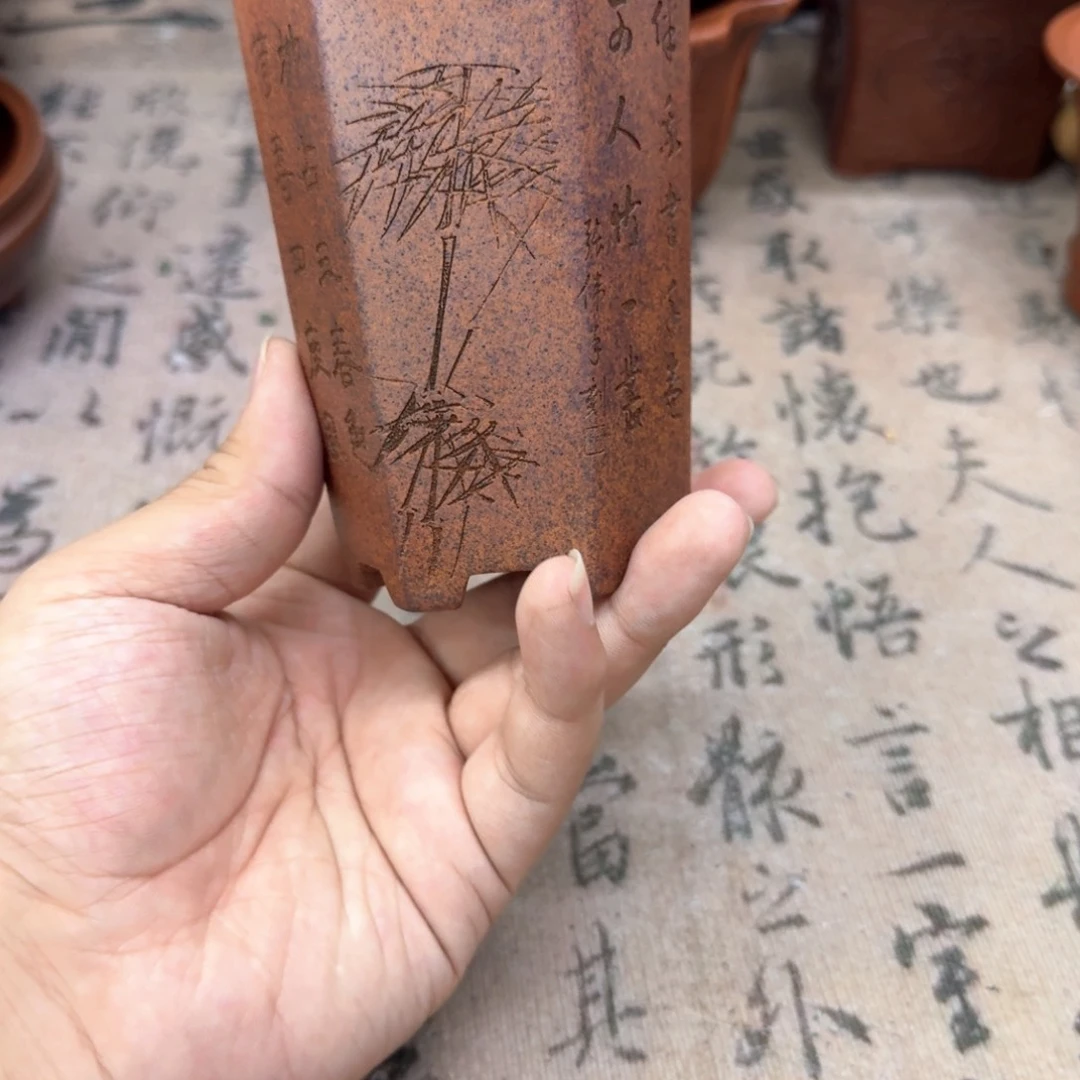 紫砂花盆6.5x11内经紫砂花盆