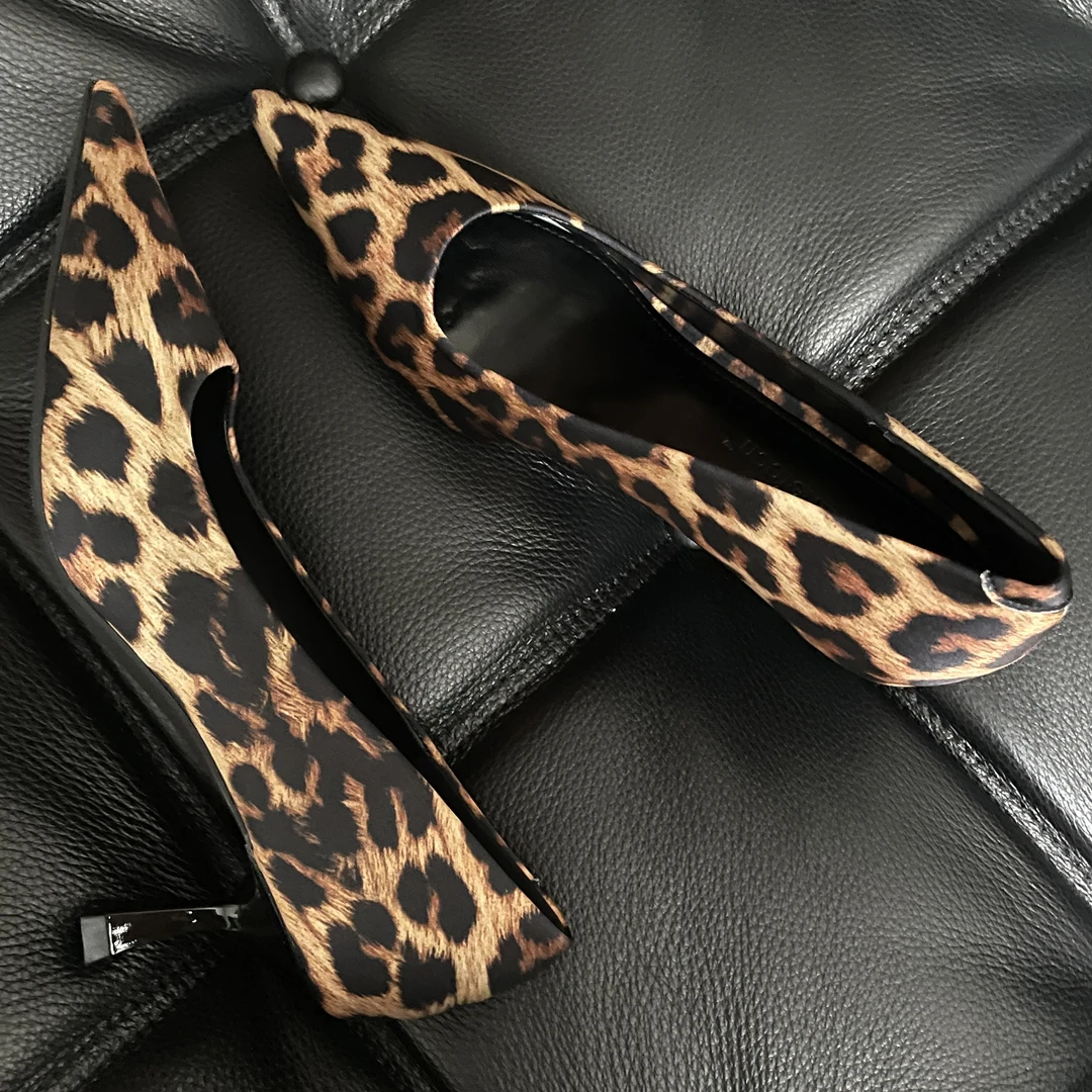 Uninhabitable 增高6CM！尖头鞋细跟鞋高跟鞋法式单鞋豹纹鞋女鞋子