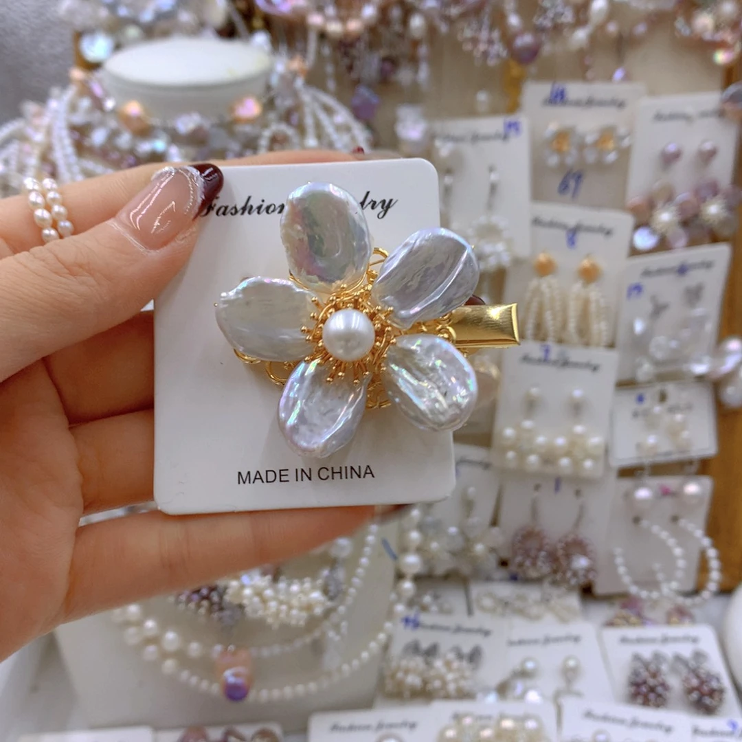 淡水珍珠耳饰银S925镶嵌