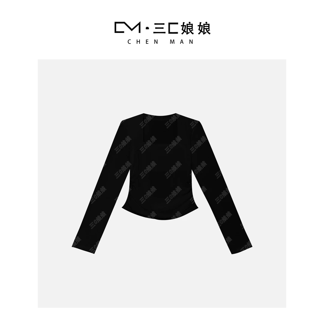 宸嫚三C娘娘【时尚单品】37124时尚简约洋气打底上衣