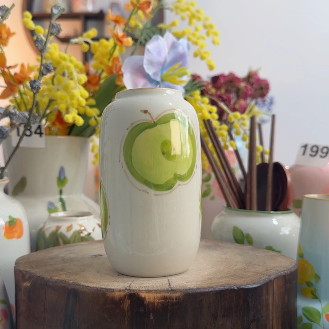 摆件景德镇手绘陶瓷花瓶摆件无孔