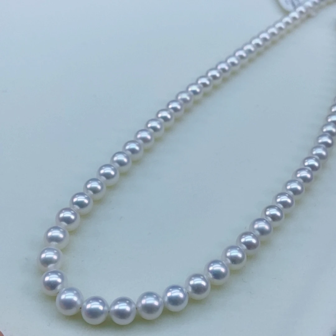 银S925镶嵌淡水珍珠6/6.5正圆极光冷白