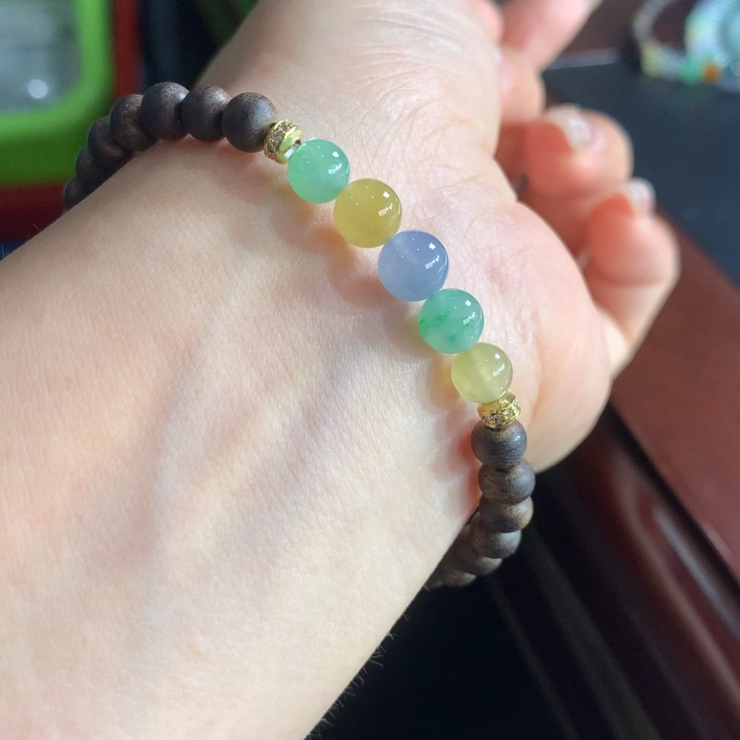 未镶嵌手链翡翠胶润幻彩卡6-6.8