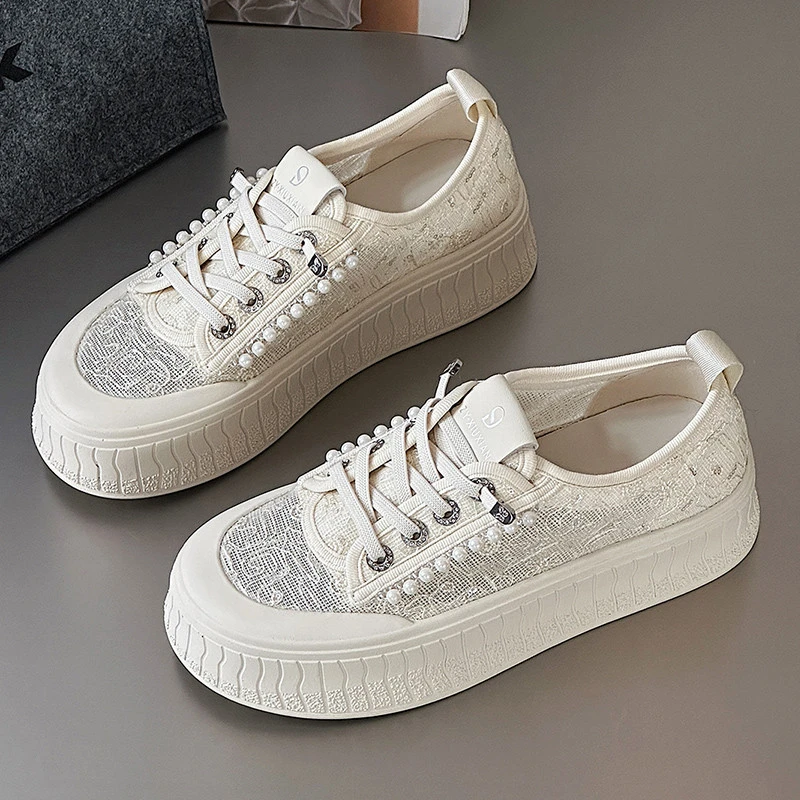万达撤柜头层牛皮蕾丝网面渔夫鞋女2025夏季新款薄款一脚蹬饼干鞋