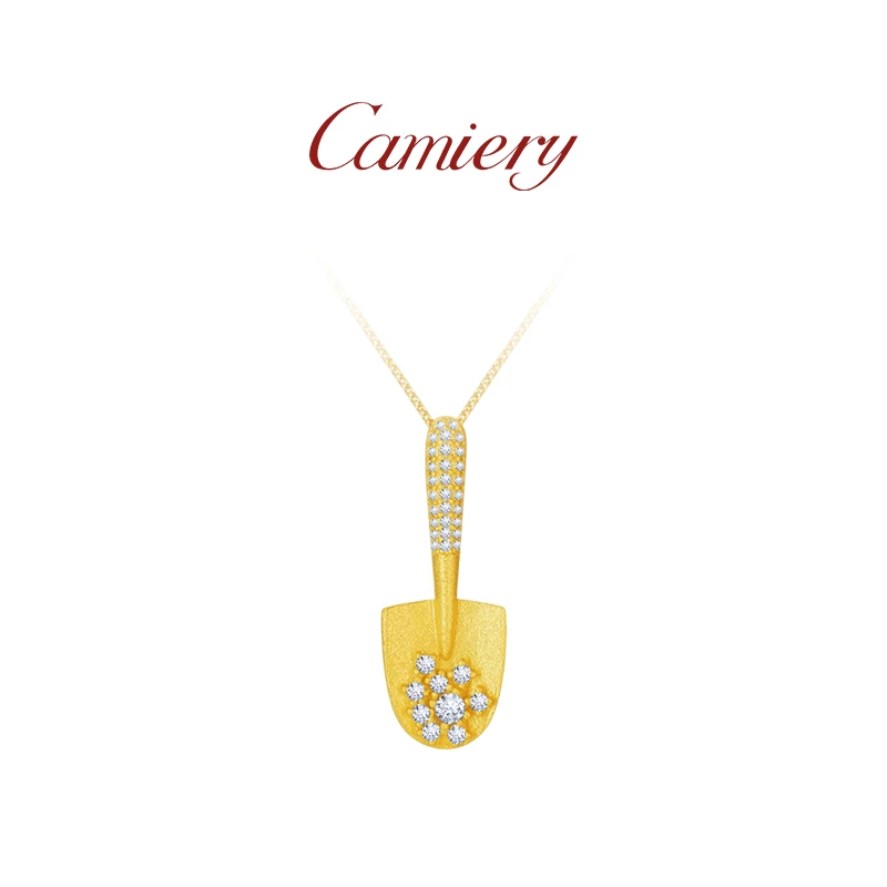 CAMIERY 时尚轻奢金铲子项链百搭时尚甜美锁骨链
