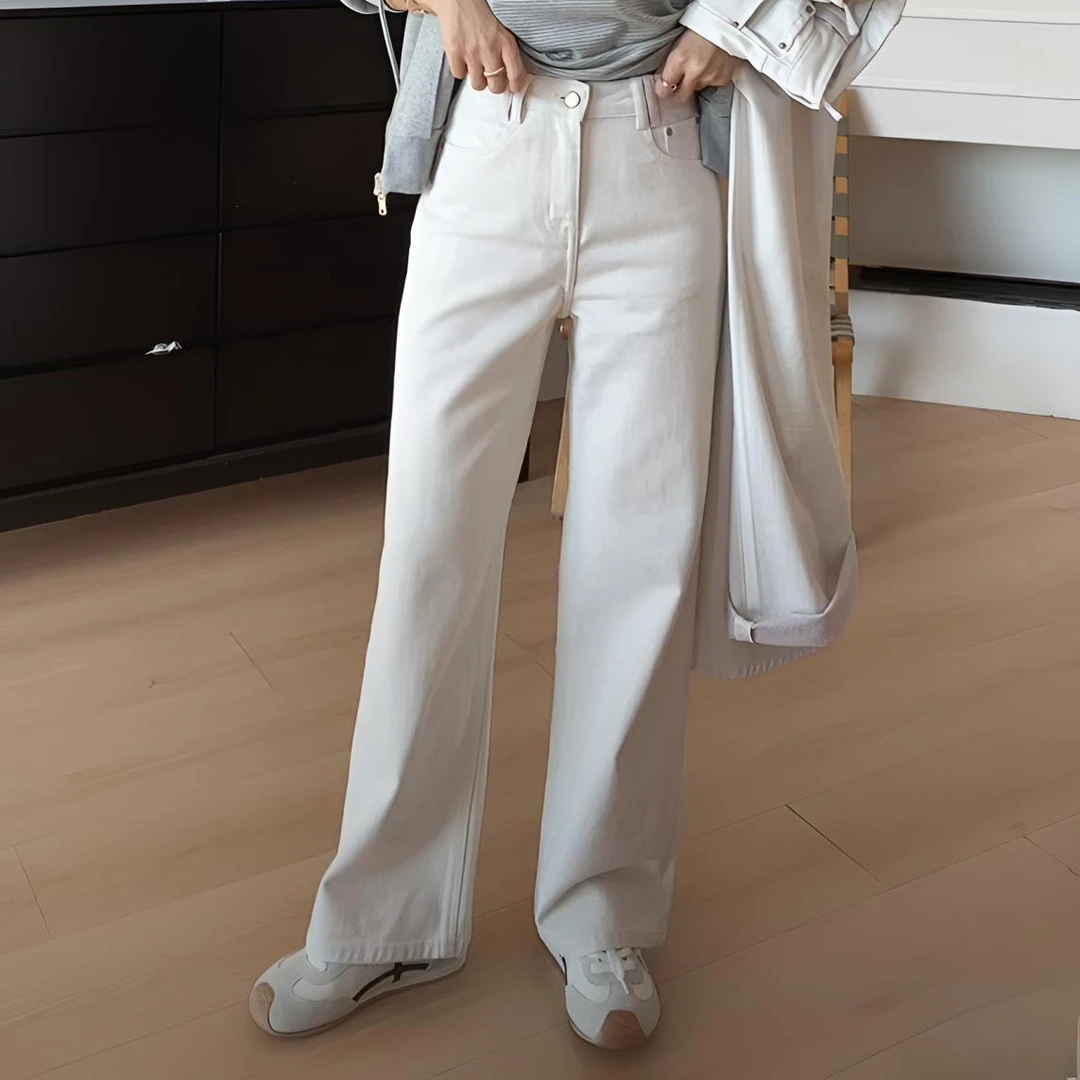 【YHH】春季休闲复古显瘦直筒牛仔长裤裤子-YHK50008