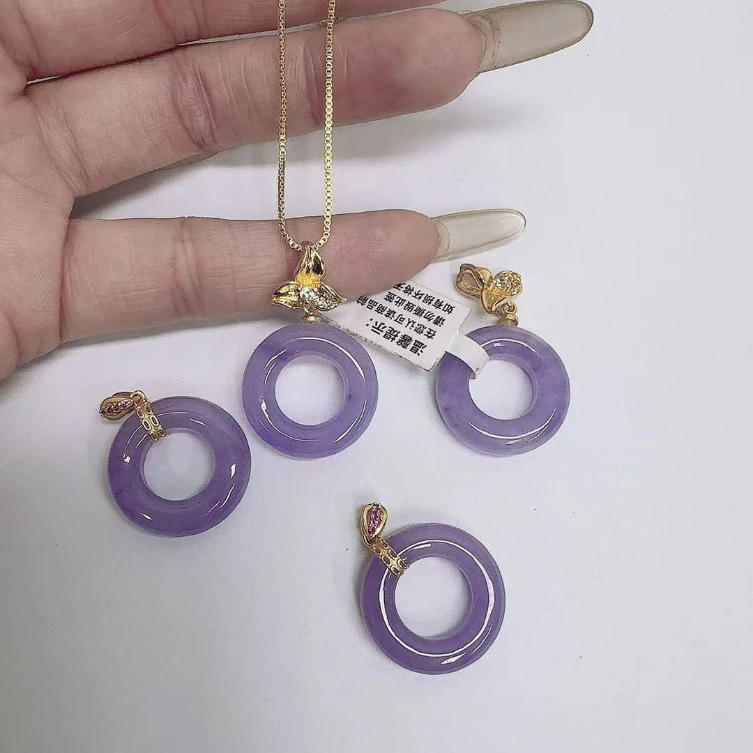 时尚紫甜甜圈吊坠