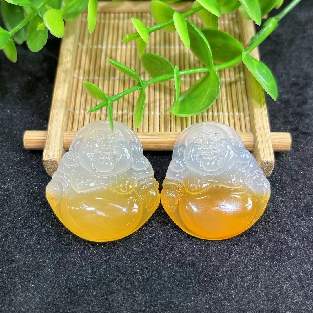 S7041-鸳鸯双色锦鲤玛瑙佛公-配珠链-多样性只发一件