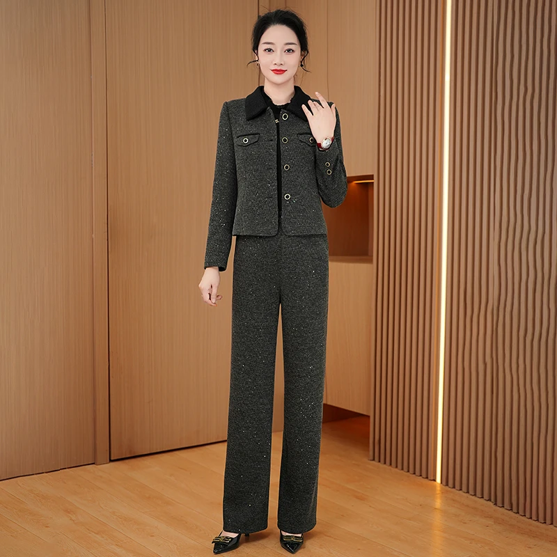 拉夏贝尔西装小香风套装2025春秋职业轻奢气场强大女装洋气休闲装