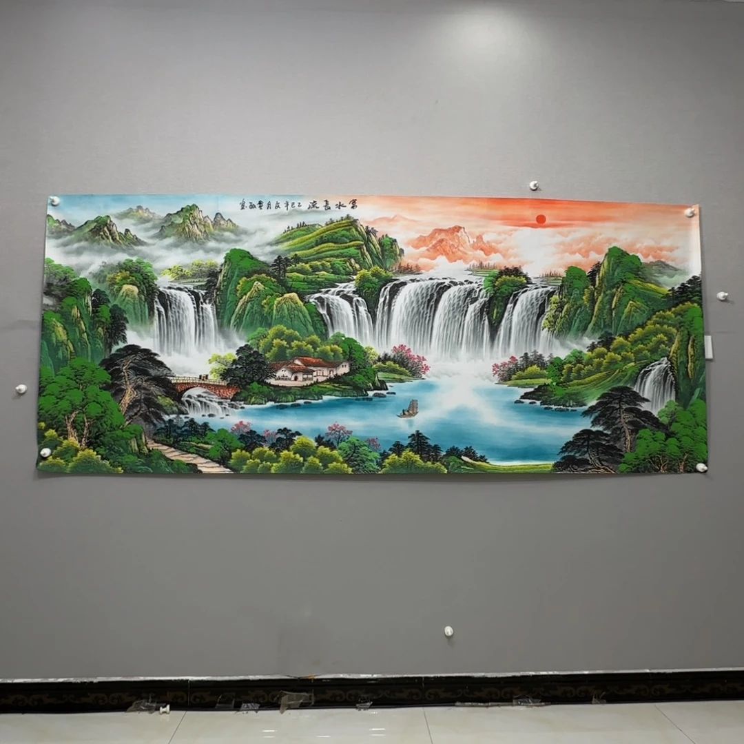 天***润国画横幅八尺精品山水贾敏