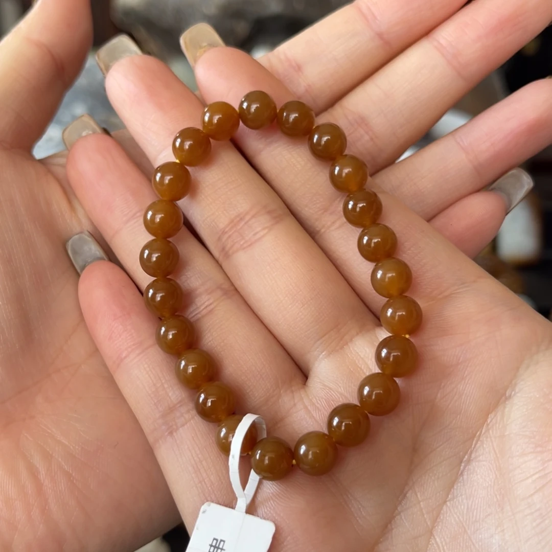 和田玉（糖玉）未镶嵌手串金山全糖8mm手串