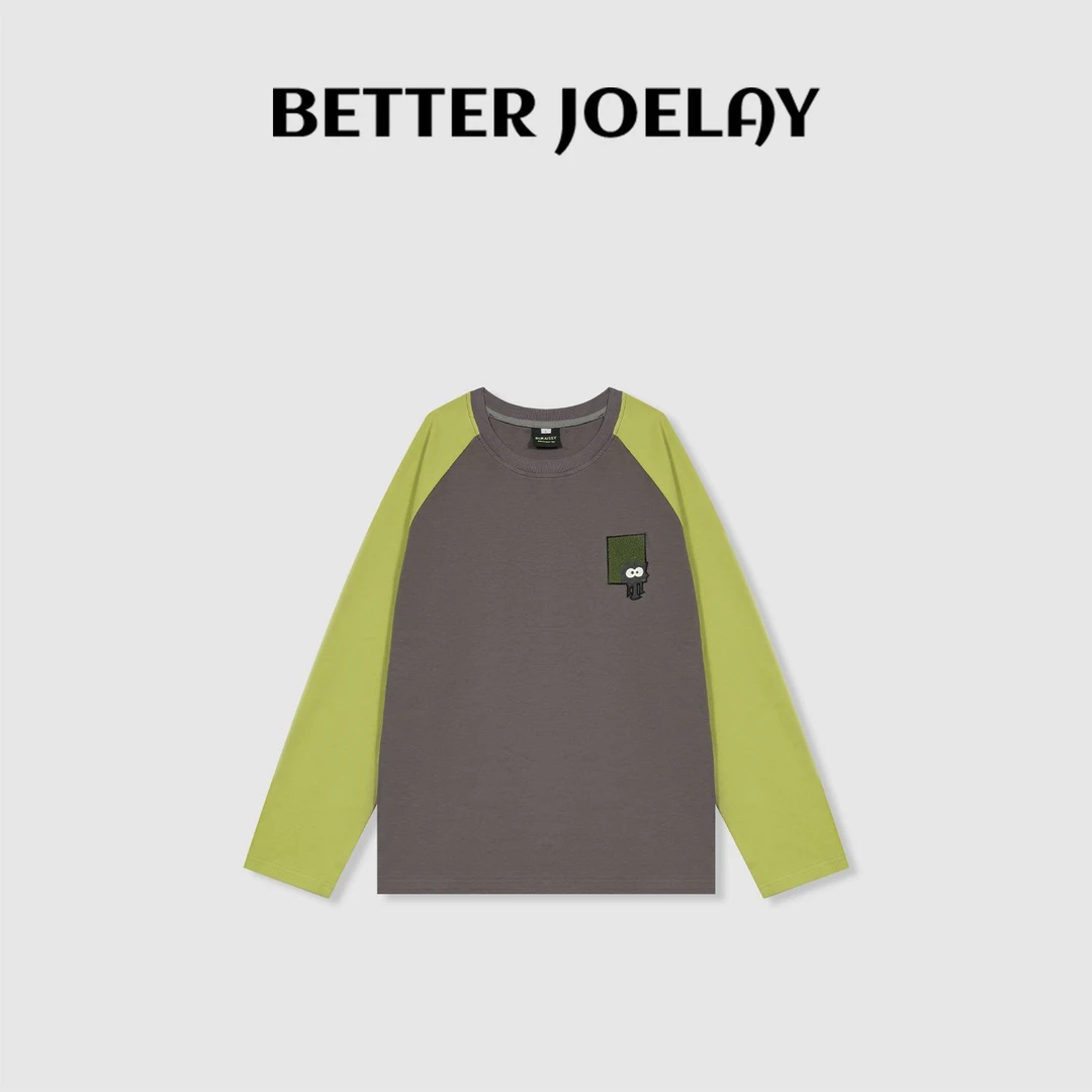 BETTER JOELAY -【定格精灵】百搭T恤插肩长袖休闲圆领通勤风ZZ3714