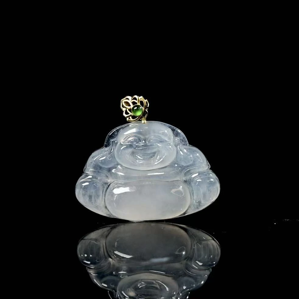 天然缅甸翡翠A货18K佛公/120503/拍卖