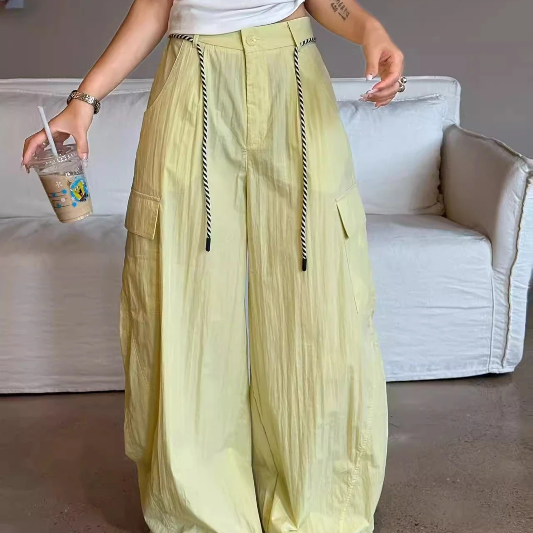 意法一批清仓 2025夏季百搭宽松显瘦工装裤F0910