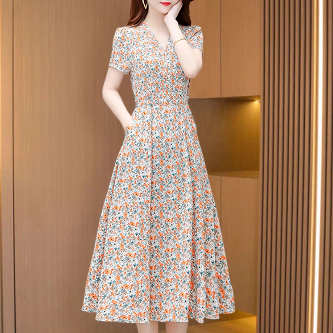 洋气质巨好看夏装高端品牌雪纺连衣裙女2025新款流行爆款漂亮裙子