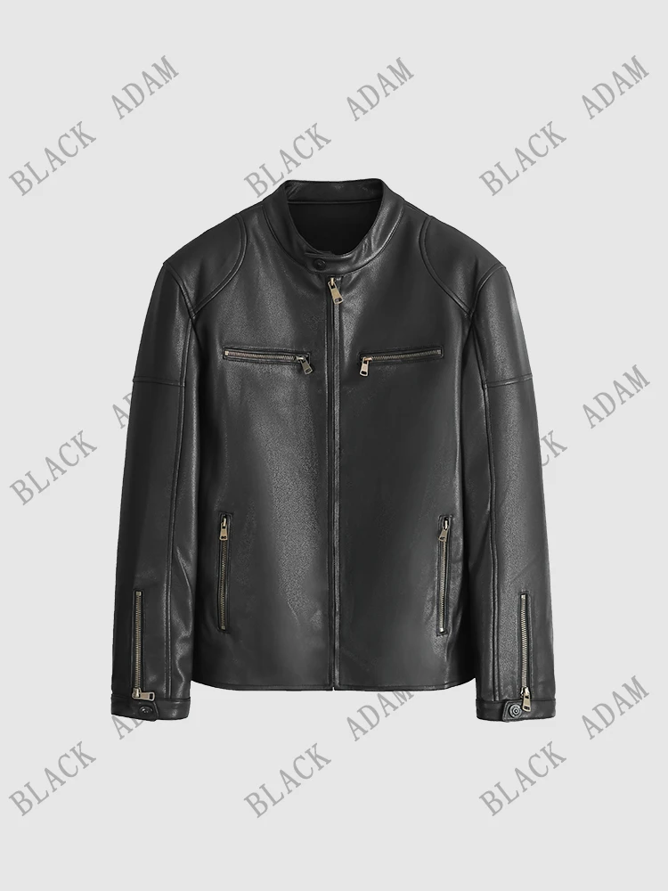 【毒液款】立领真皮皮衣黑色休闲28003 男士外套百搭春秋简约短款