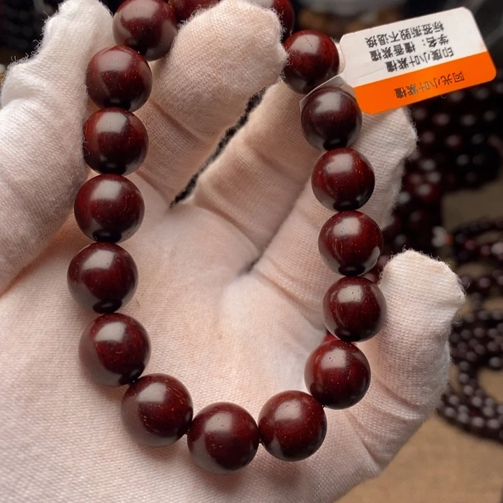 手串/手链小叶紫檀原汁原味1.2cm 鳞底 金星 顶泥