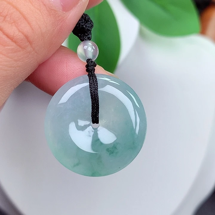 颈饰未镶嵌翡翠平安扣 24.7x5.3mm