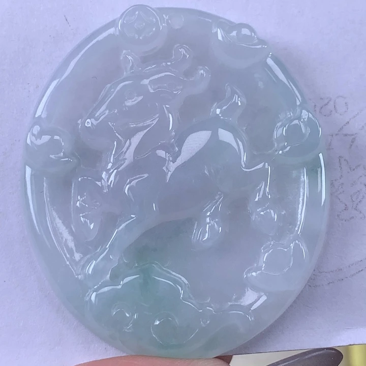 颈饰未镶嵌翡翠羊牌吊坠