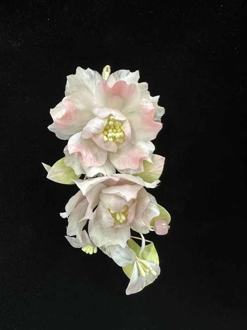 非遗绒花汉服头饰手工复古古风日常古典超仙明制仙气古风绒花发簪
