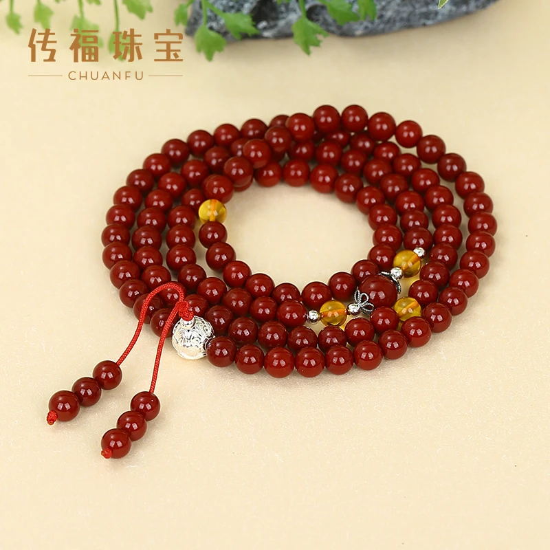 含辰砂工艺品108辰砂手串 00351432