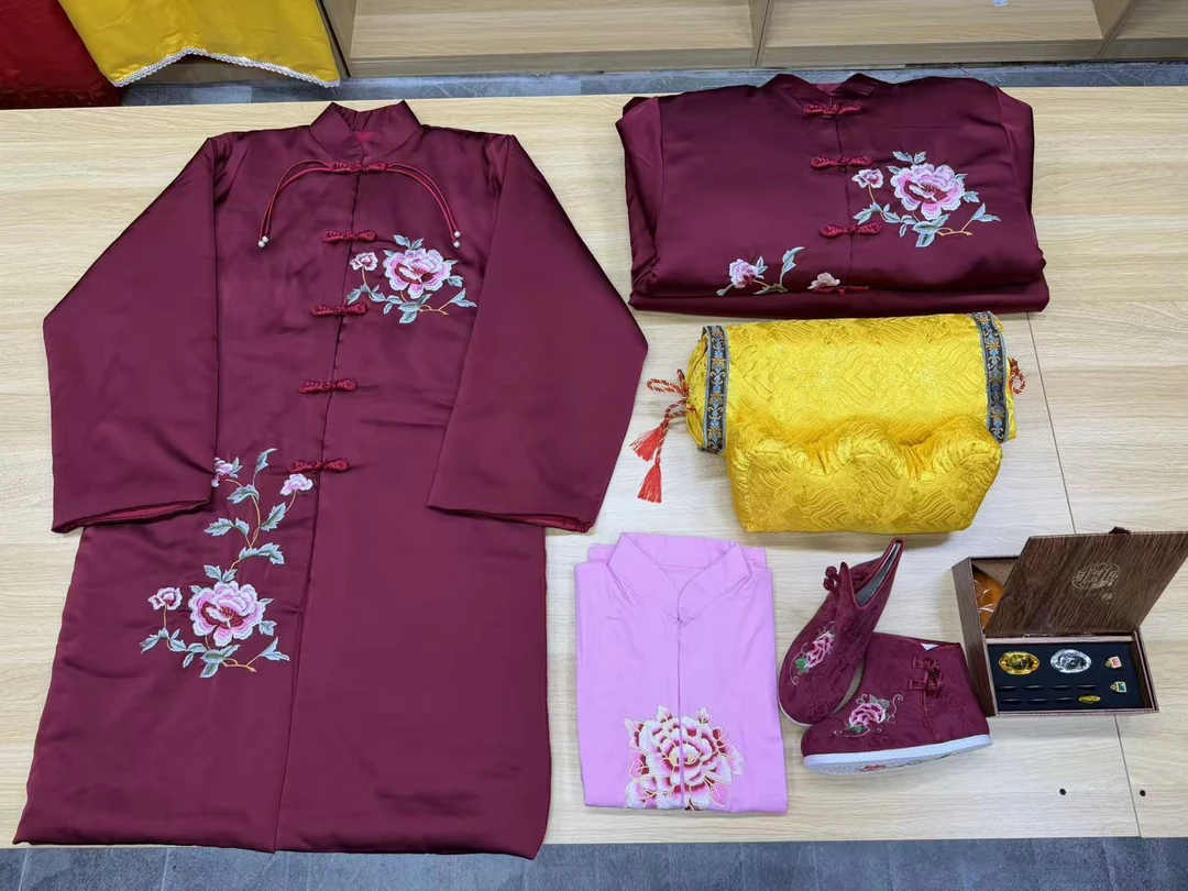 新国风款牡丹花开富贵百年服醋酸七件套