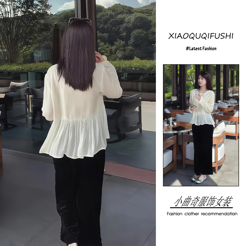 秋季2025新款一整套女装韩版小香风超仙显瘦上衣阔腿裤洋气两件套