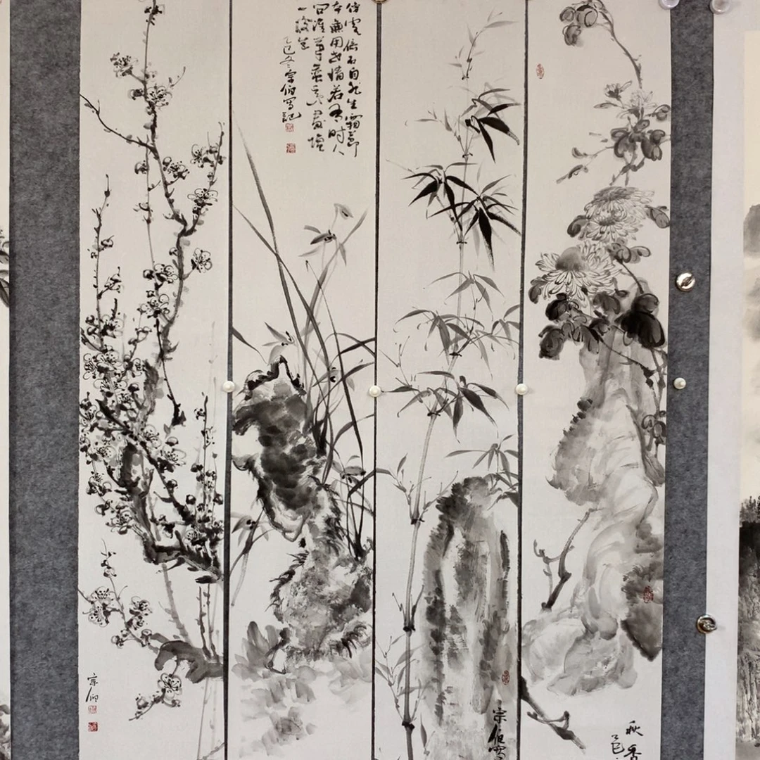 藩***容国画花鸟作品写意