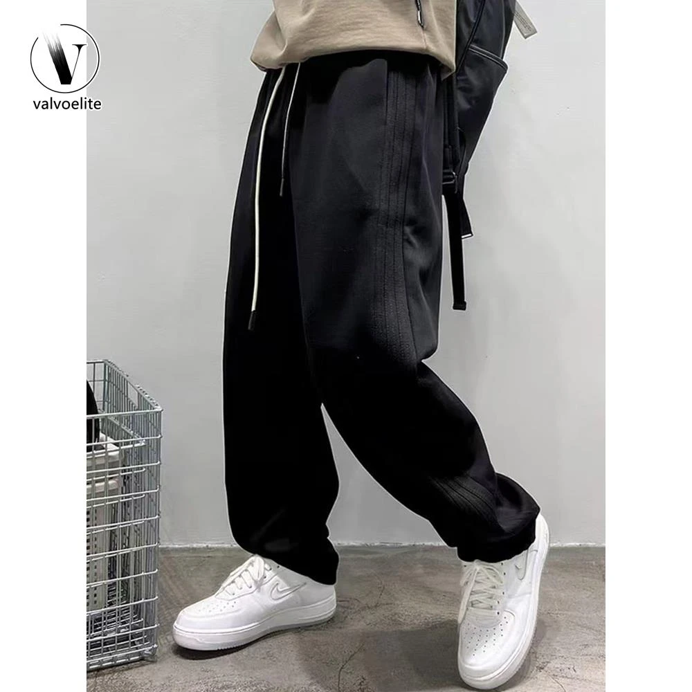 VALVOELITE大码宽松直筒运动裤休闲宽腿长裤春秋季2025新款工装裤