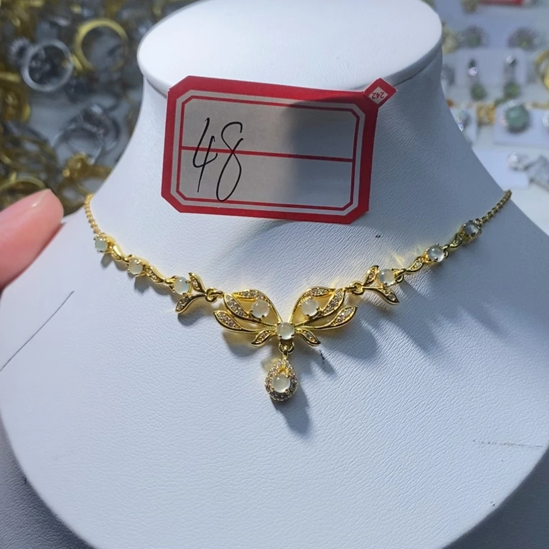 翡翠戒指银S925镶嵌翡翠