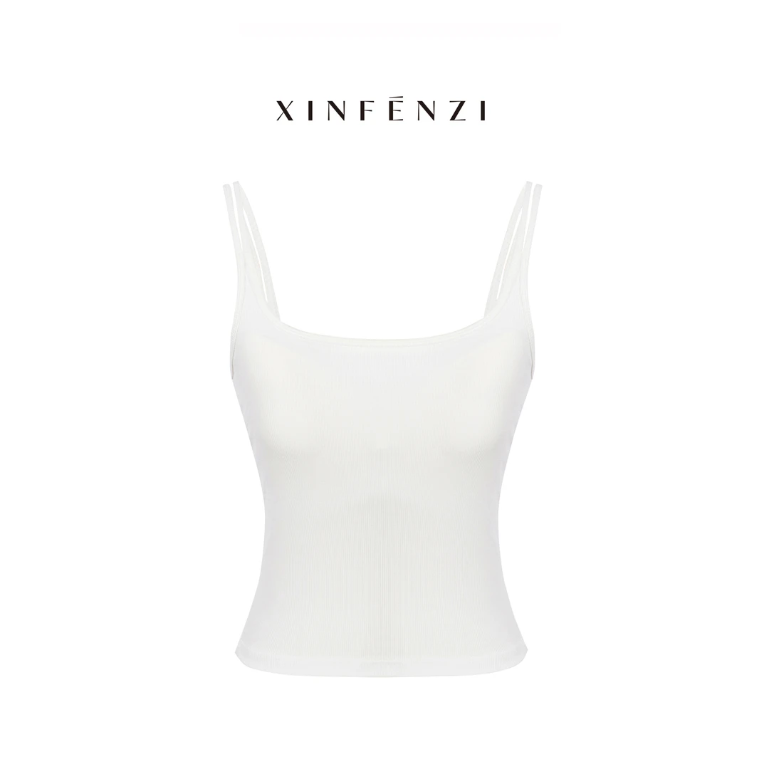 XINFENZI 亲肤双肩带百搭款带胸垫吊带上衣 35690
