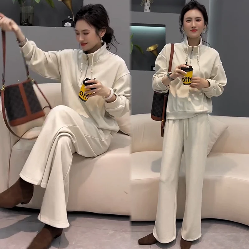 2025秋季新款时尚显瘦气质网红高档套装女高级百搭宽松大码两件套