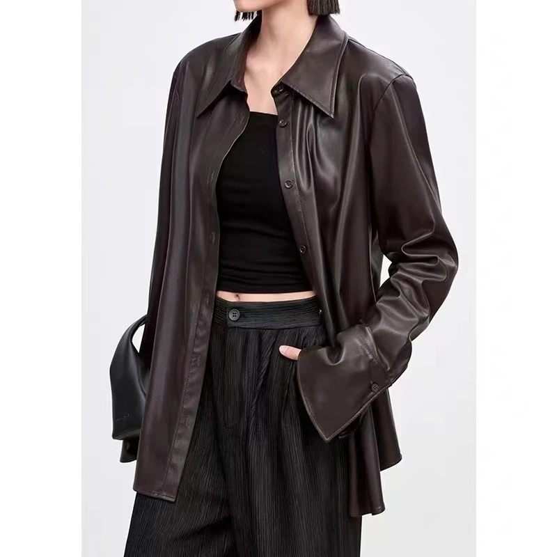 春季新款高品质蛋白皮女士外套（240346）