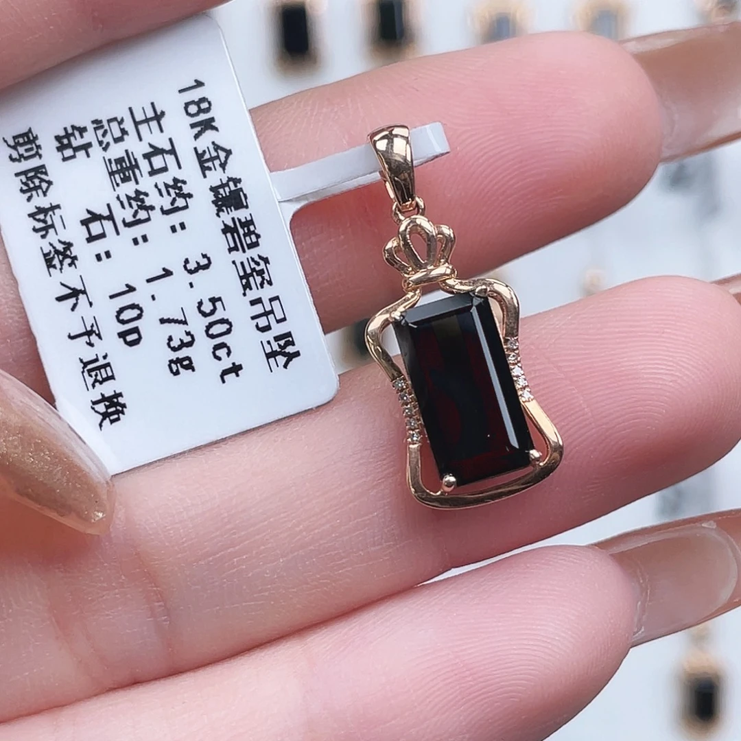 吊坠(不含链)碧玺18K金镶嵌