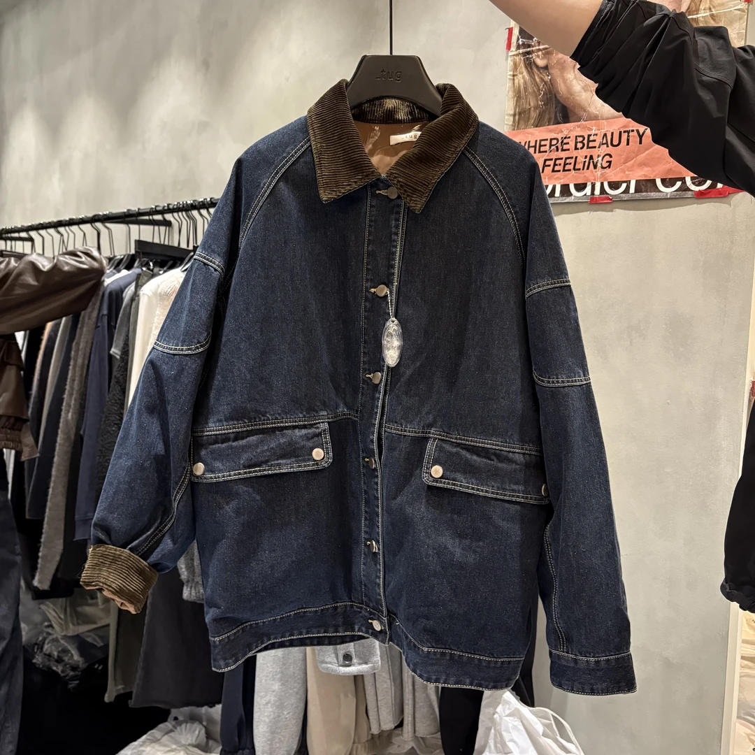非凡领域】韩国东大门正品/NO退/TUG/条绒领牛仔羽绒/5101509