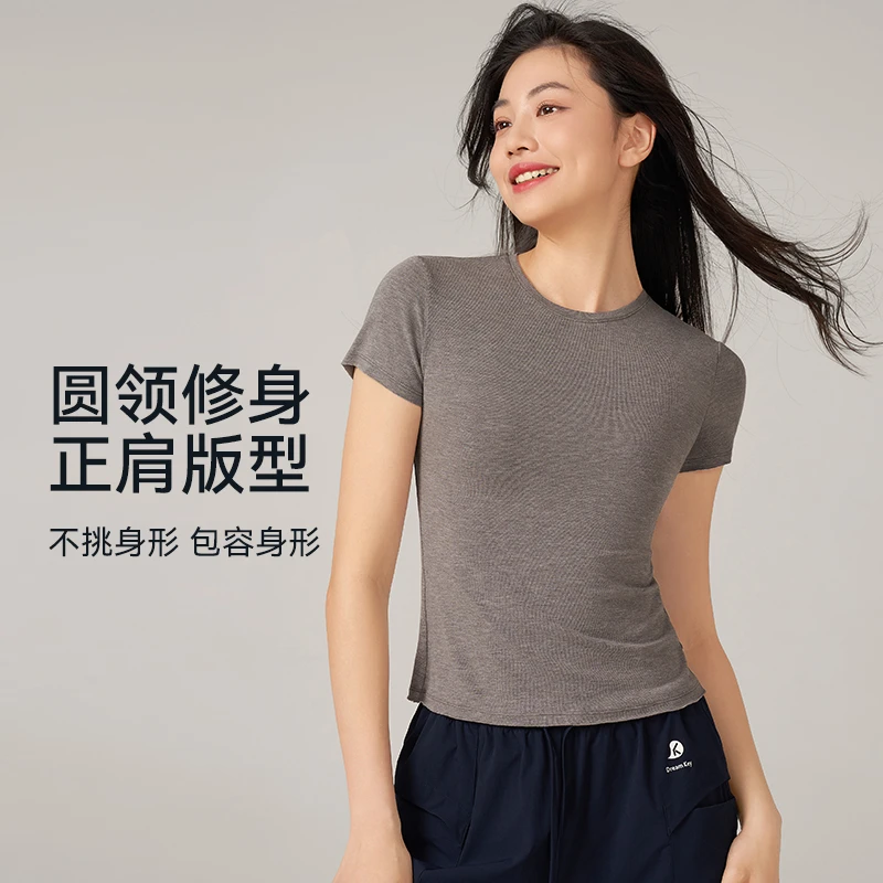 DK运动休闲短袖美高街式t恤女健身衣户外运动上衣夏季薄款3273