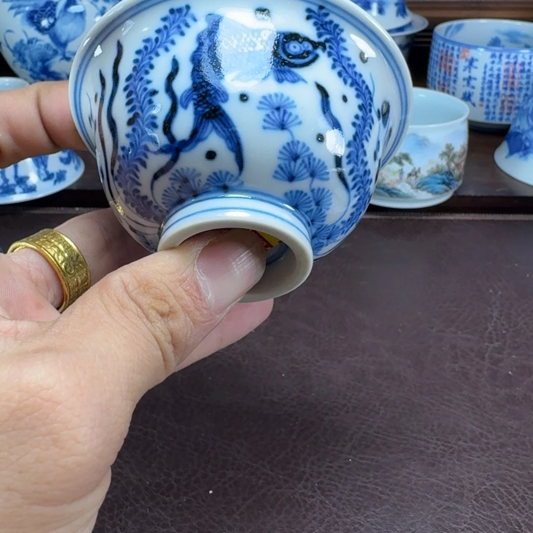榴***瓜瓷片当代景德镇陶瓷手绘茶具